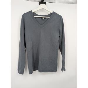 Saks Fifth Avenue 100% Cashmere Long Sleeve Pull Over Sweater Large Career L **